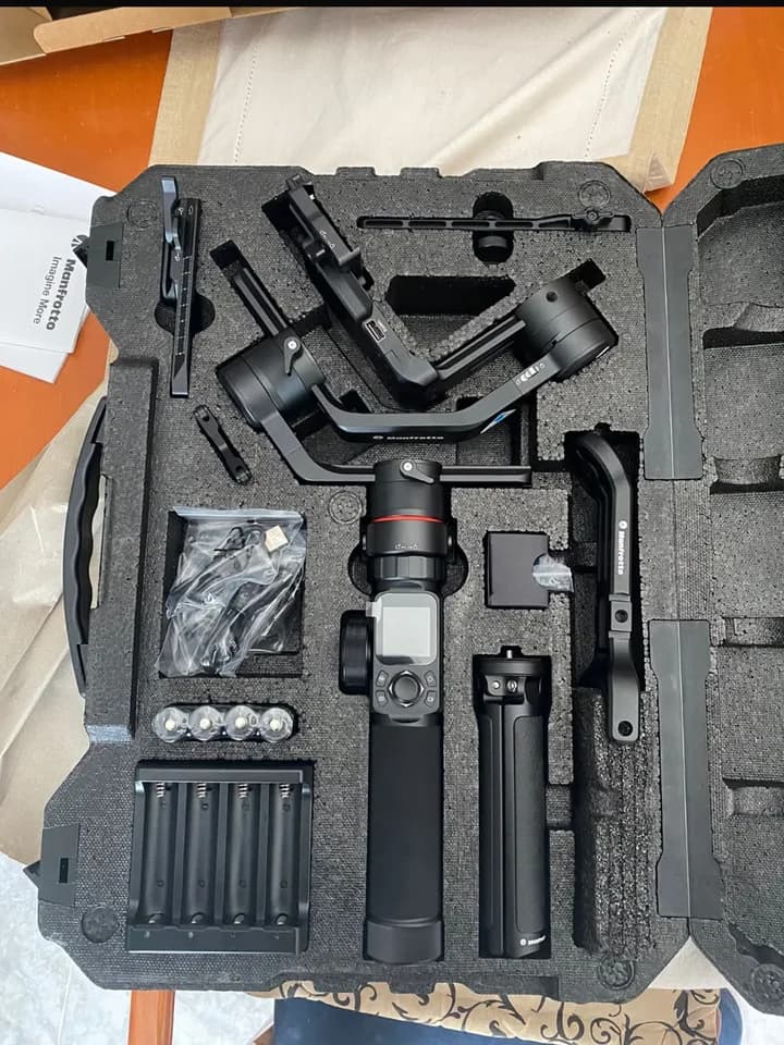 Kit del gimbal Manfrotto 460 recibido en su maleta
